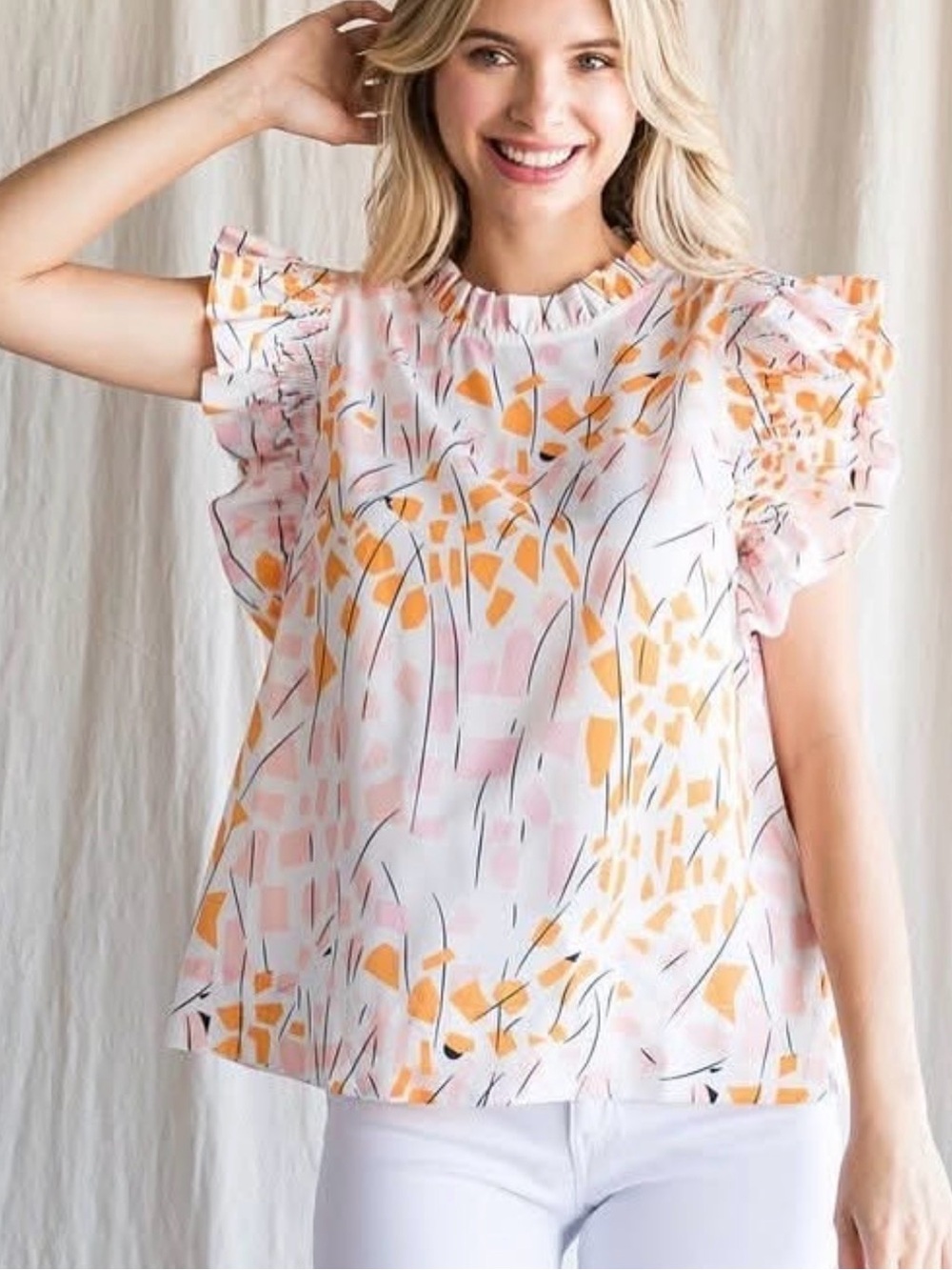 JODIFL Women’s Ruffle Sleeve Blouse